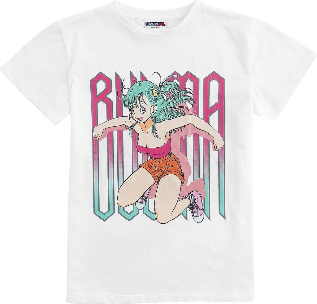 Dragon Ball T-Shirt Damen Kids - Z - Bulma weiß Fan-Merch 100% Baumwolle 104