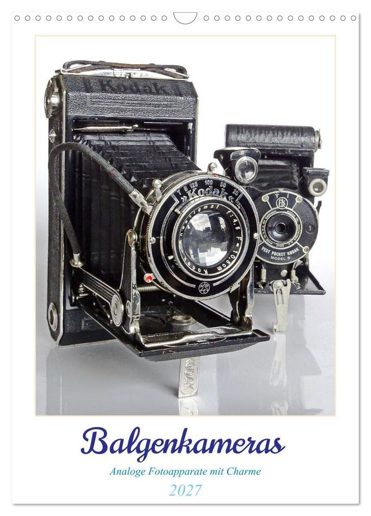 Balgenkameras - Analoge Fotoapparate mit Charme (Wandkalender 2027 DIN A3 hoch), CALVENDO Monatskalender