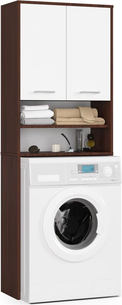 Waschmaschinenumbauschrank FIN Wenge 64 cm 2 Türen Front Produktbild 
