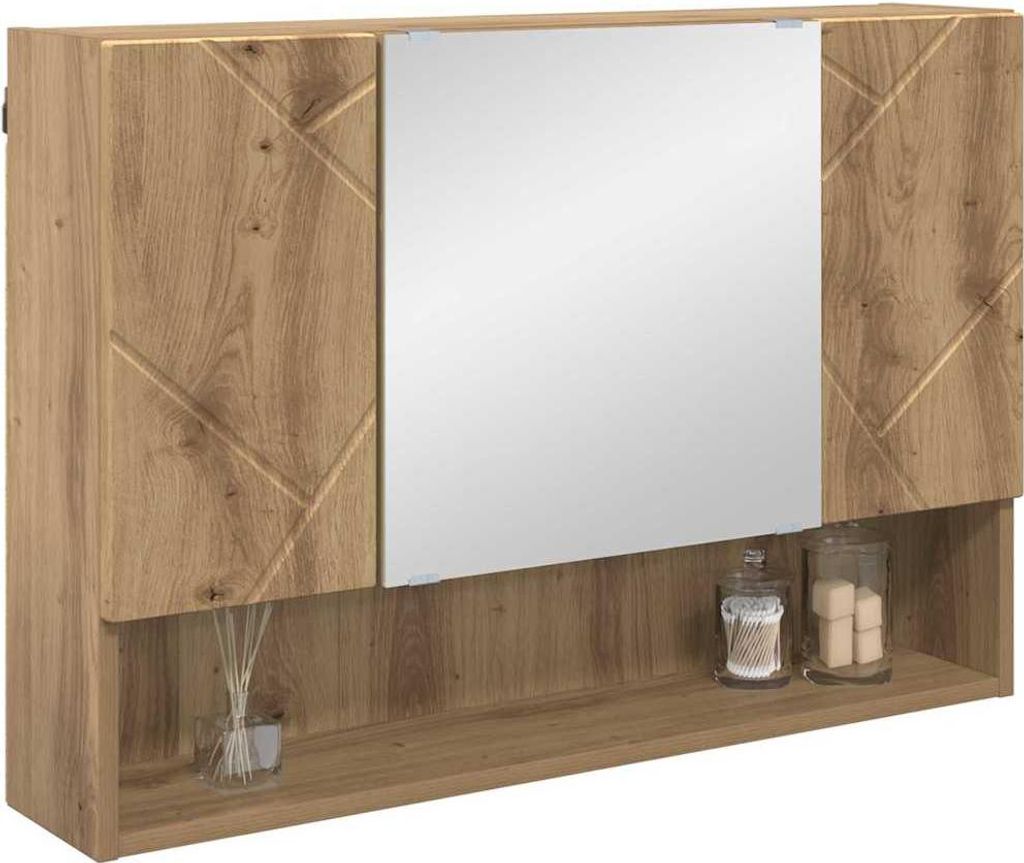 vidaXL Spiegelschrank Artisan-Eiche 80 x 17 x 55 cm Holzwerkstoff