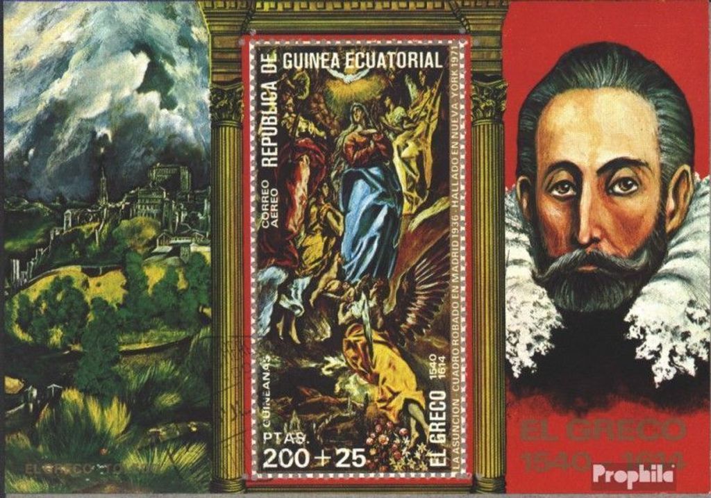 Briefmarken Äquatorialguinea 1976 Mi Block214 (kompl.Ausg.) gestempelt Gemälde von El Greco