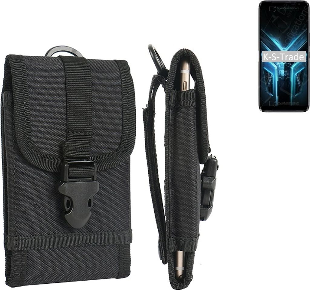 K-S-Trade Holster Handy Hülle kompatibel mit Doogee S35 Pro Holster Handytasche Gürtel Tasche Schutz Hülle Robust Outdoor schwarz