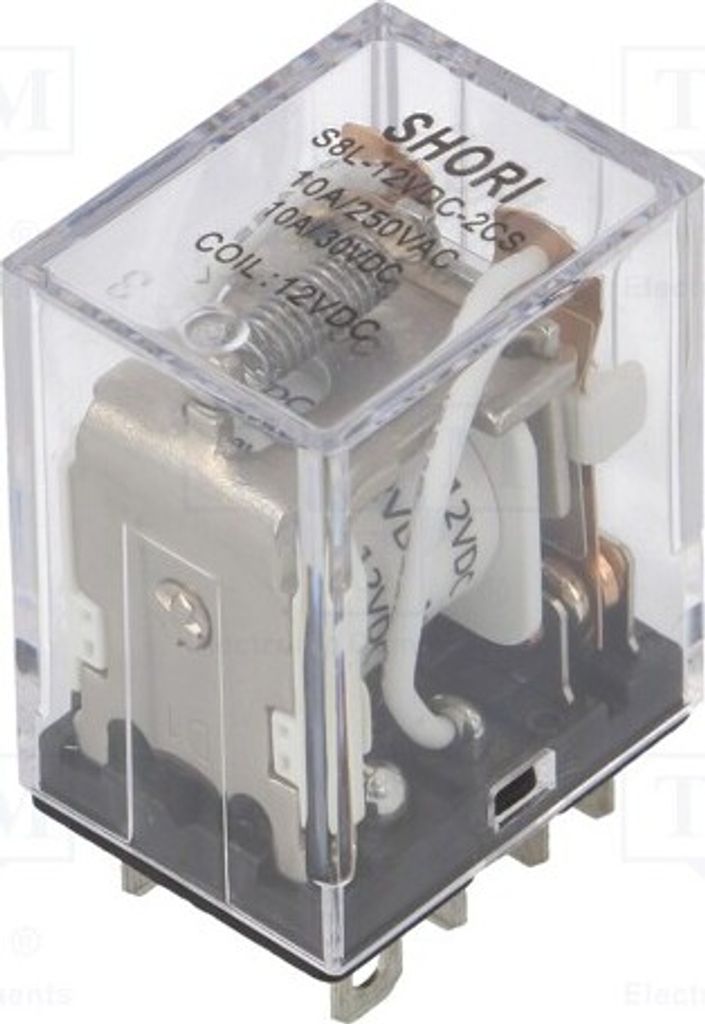 1x Relais: elektromagnetisch USpule : 12VDC 10A/277VAC 900mW S8L-12VDC-2CS Elekt