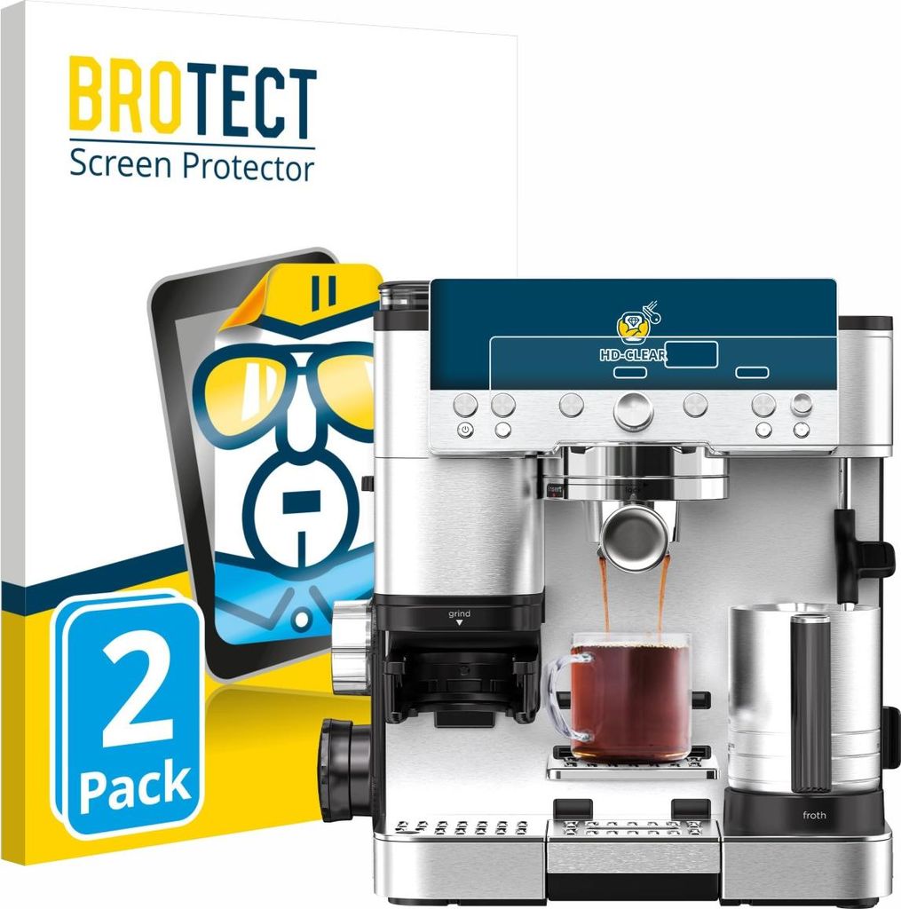 2x Für Ninja Luxe Cafe Premier ES601EU Schutzfolie BROTECT Displayschutz Display Schutz Folie Klar Transparent