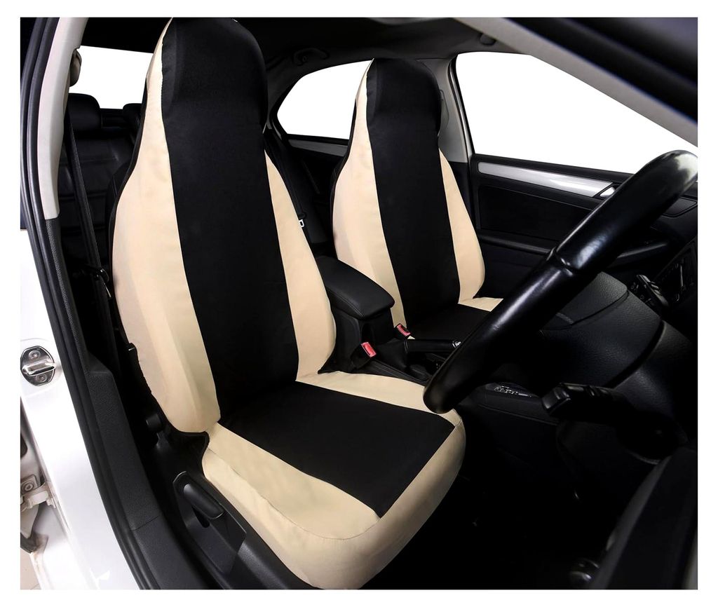 Autositzbezüge kompatibel für Smart fortwo, 450 451 und 453, Set mit 2 Vordersitzbezügen, mit gesticktem Auto-Logo auf der Rückenlehne, Verarbe...
