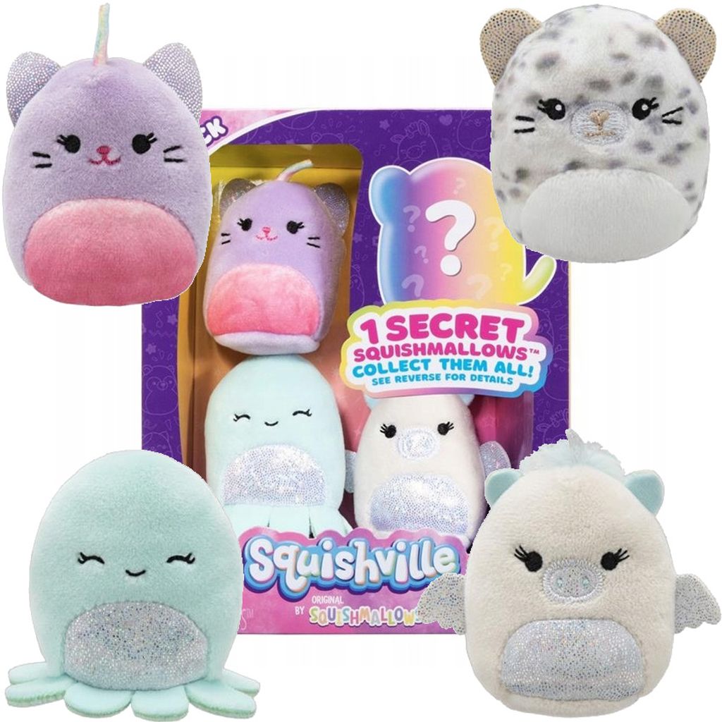 Squishville Mini Plüschtier Kuscheltier Squishmallow 4-pack Sparkle Squad