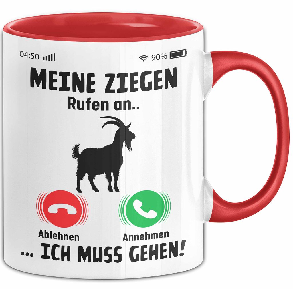 Ziegen-Liebhaber Ziegen Rufen An Tasse Geschenk Ziegen-Liebhaber (Rot)