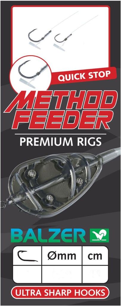 Balzer Premium Method Feeder Haken mit Quick Stop 10cm - 5 gebundene Angelhaken, Hakengröße/Schnurdurchmesser:Gr. 10 / 0.26mm