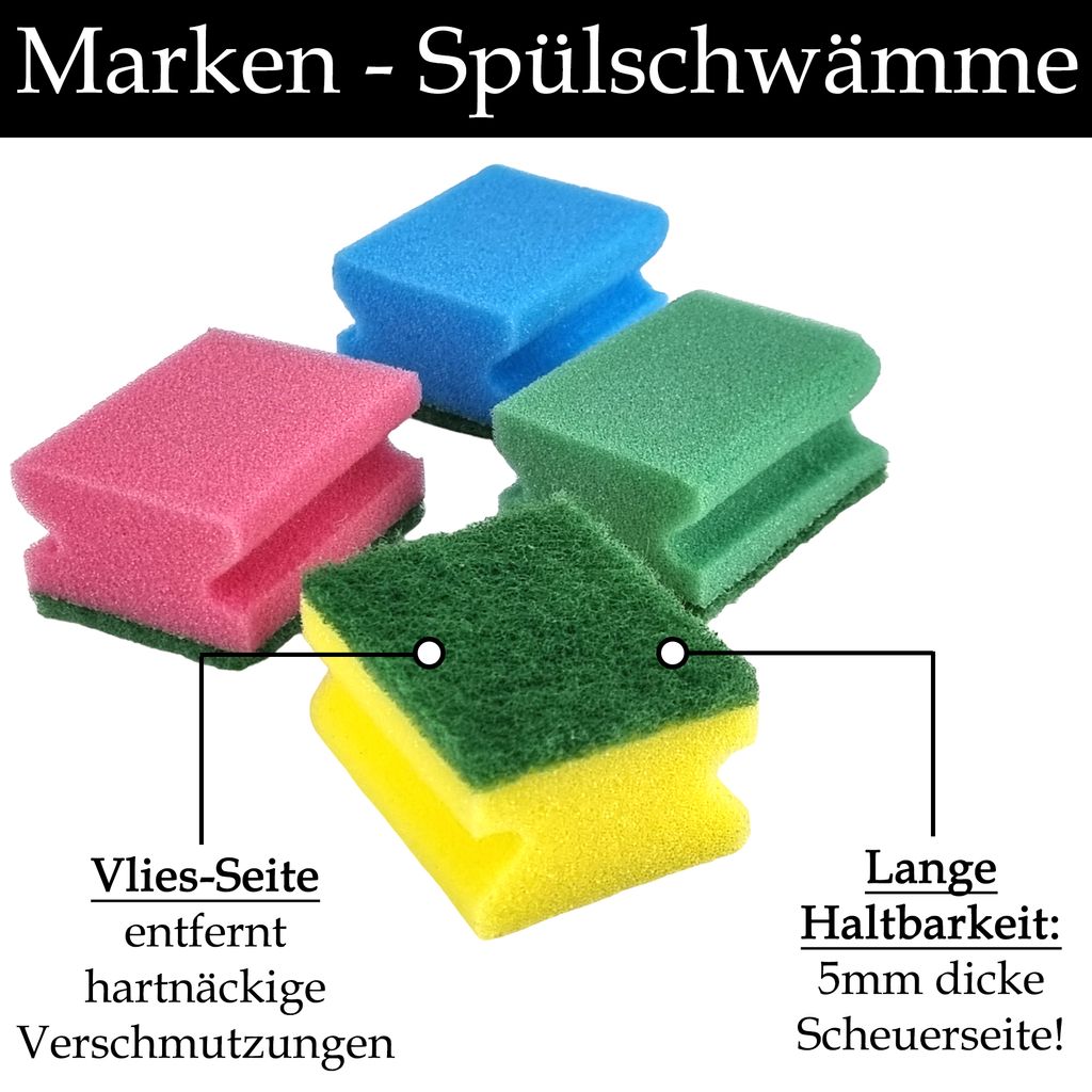 14er Set Spülschwämme Waschbar - Mit Mikrofaser & Scheuerseite