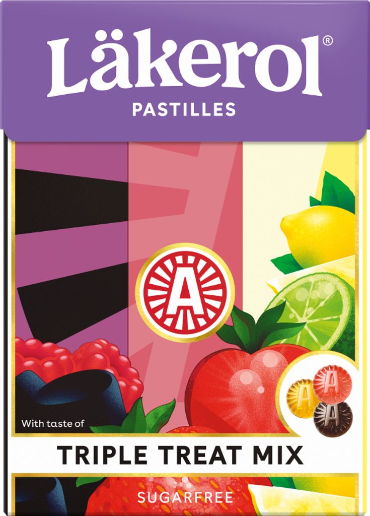 Läkerol Triple Treat Mix sugarfree Big Pack 75g Produktbild 