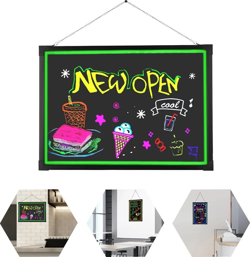 Panneau publicitaire lumineux LED 60x80cm - Tableau de message DIY