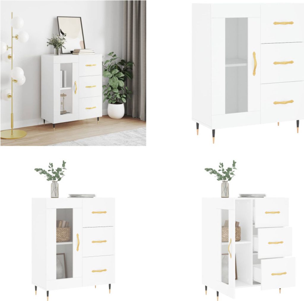 vidaXL Sideboard Weiß 69,5x34x90 cm Holzwerkstoff - Sideboard - Sideboards - Schrank - Schränkchen