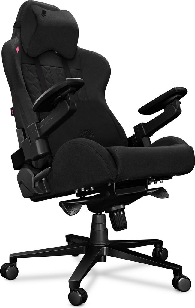 YUMISU Gaming Stuhl Bürostuhl 2050X Höhenverstellbar bis 150kg Belastbar Rückenlehne und Sitz aus Kaltschaum SCHWARZ Stoff