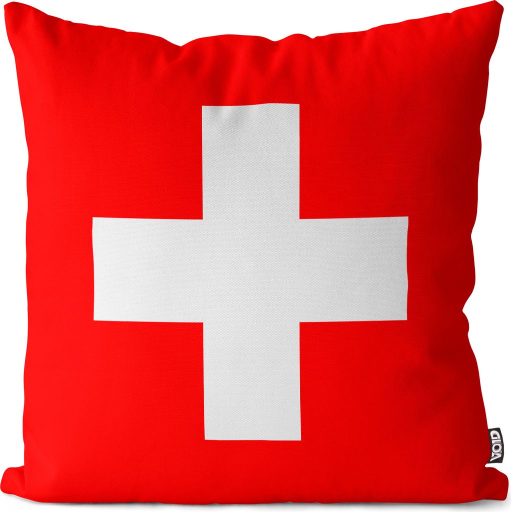 VOID Schweiz Switzerland EM 2024 Fussball Europameisterschaft Kissenbezug Flagge Fahne Fan-Kissen Kissenhülle Outdoor
