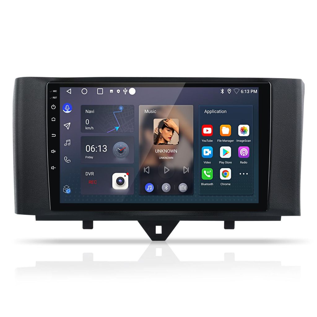 Autoradio Für Smart Fortwo 451 2010-2015 Carplay Android Auto Car Multimedia Radio Android GPS Navi WIFI BT DAB+RDS SWC 9 Zoll 2+32GB