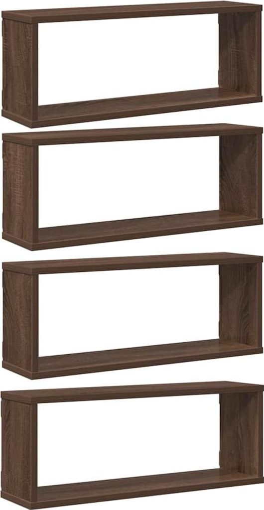 vidaXL Würfelregale 4 Stk. Braun Eichen-Optik 60x15x23cm Holzwerkstoff