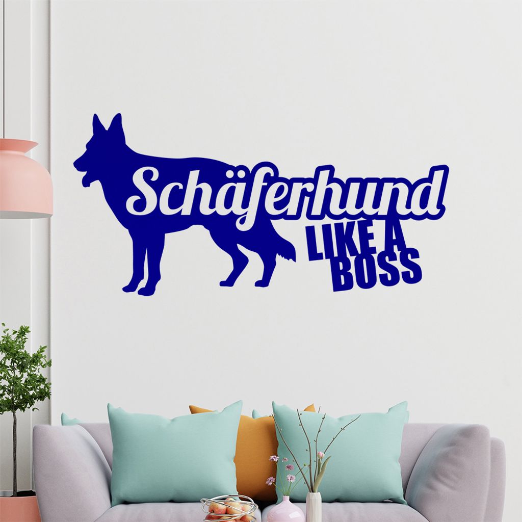 KIWISTAR Schäferhund Like a Boss Silhouette Wandtattoo in 6 Größen - Wandaufkleber Wall Sticker - Dekoration, Küche, Wohnzimmer, Schlafzimmer, ...