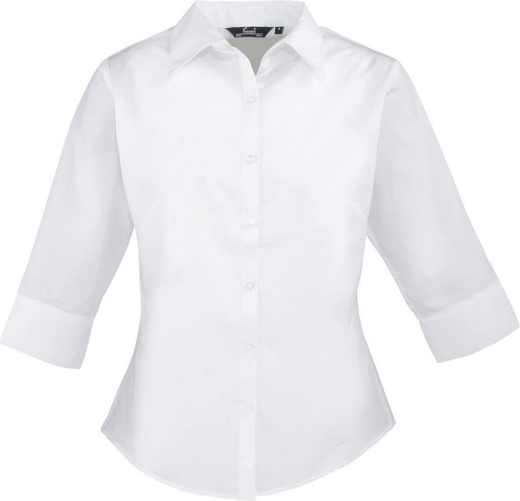 Premier - Hemd für Damen 3/4 Ärmel PC6704 (42 DE) (Weiß)