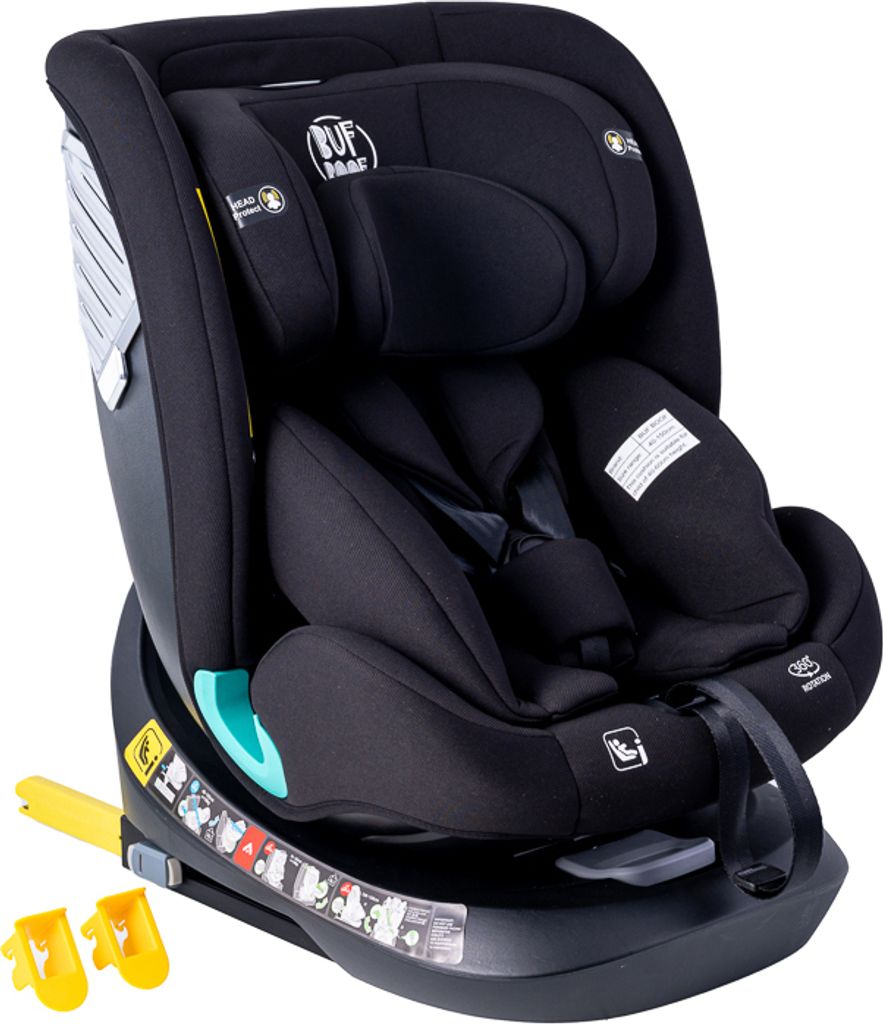Tweety Plus DELUXE iSize SaphirBlack Kindersitz mit 360 Grad drehbarem Isofix-System-BUF BOOF 0, 36 kg