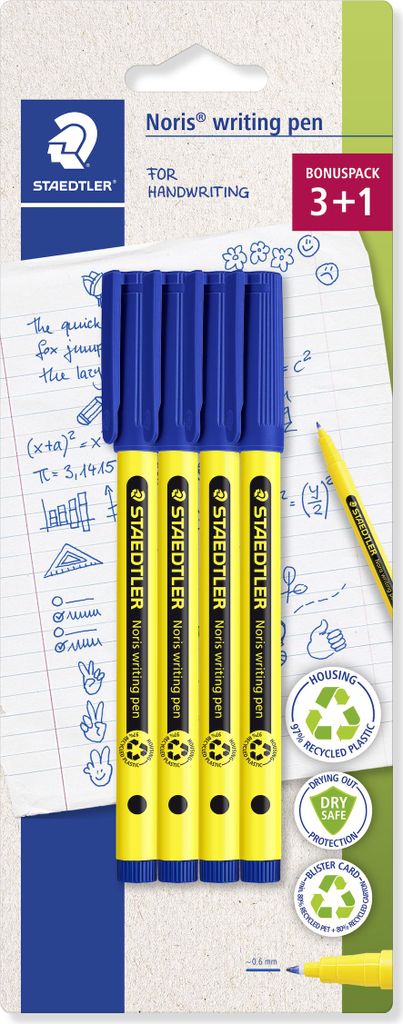 Staedtler Fineliner Noris writing pen, 4St BK 4007817153550
