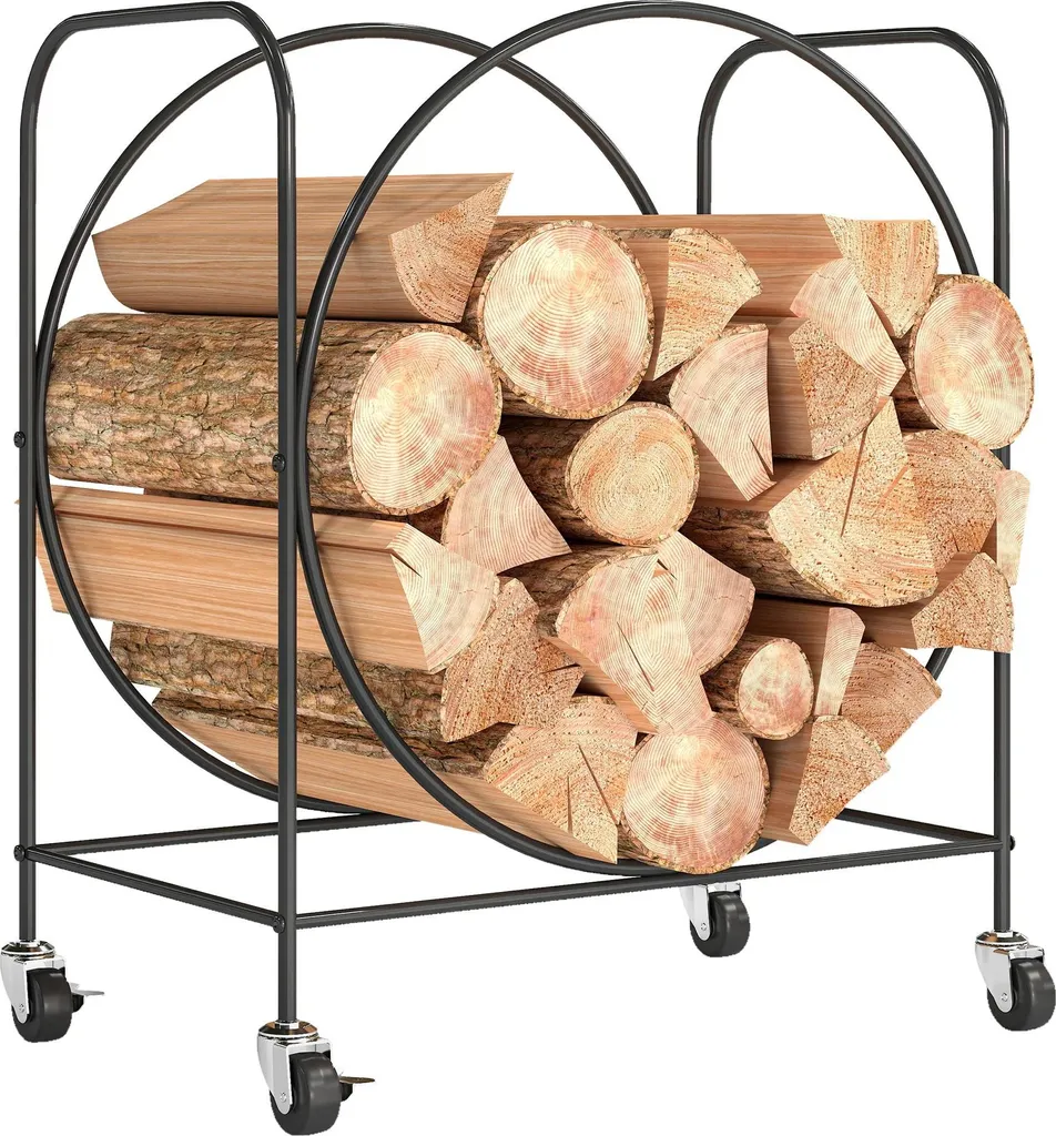 Chariot à bois pour cheminée et poêle - Stockage mobile 51x30x60 cm