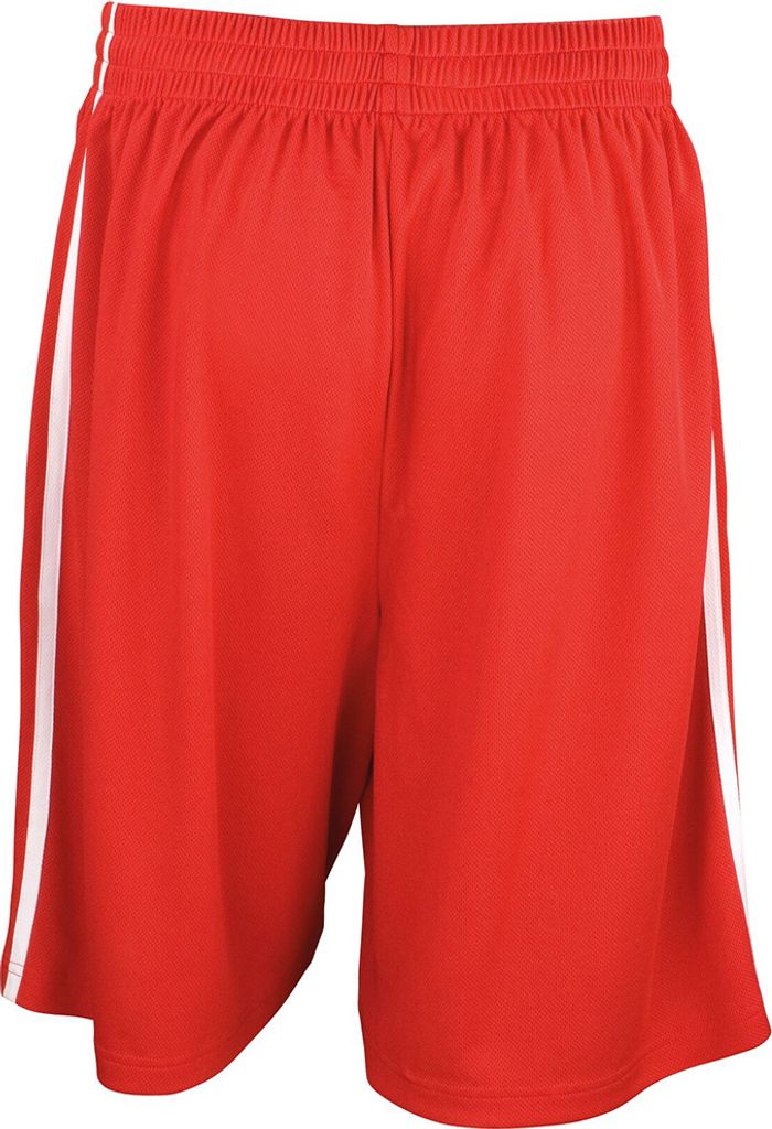 Spiro Herren Basketball-Shorts, schnelltrocknend RW4779 (2XL) (Rot/Weiß)