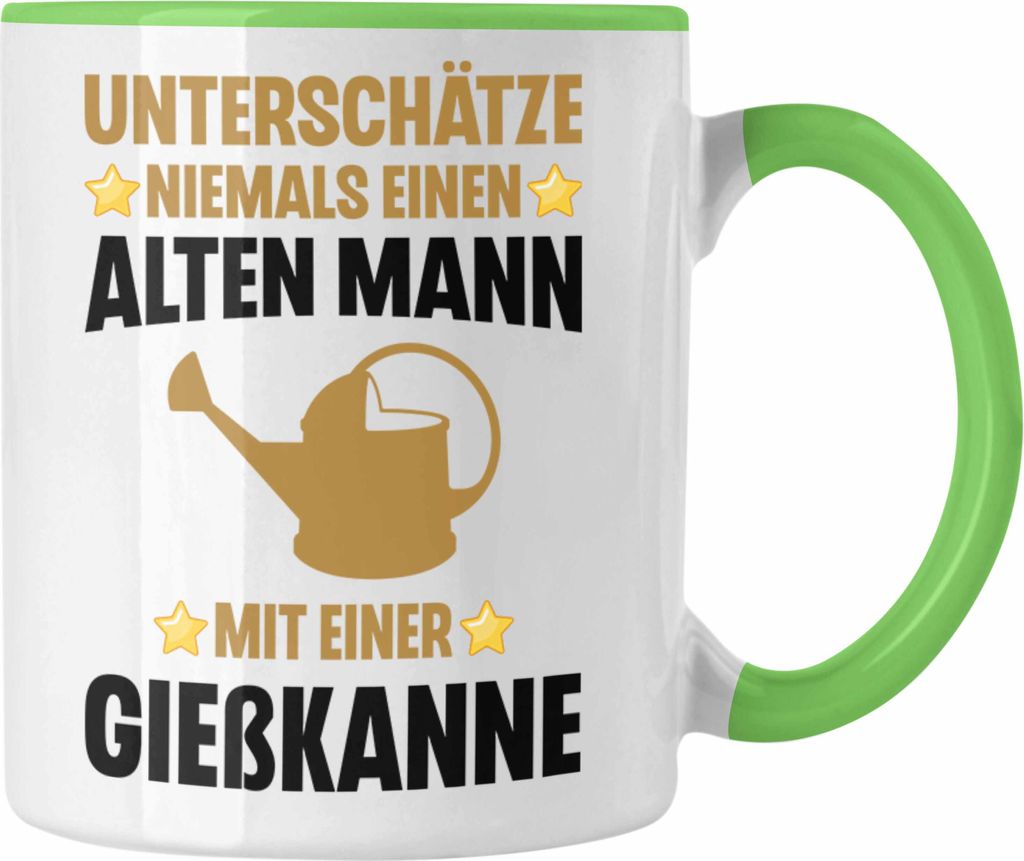 Trendation - Alter Mann Gärtner Tasse mit Spruch Garten Hobbygärtner Geschenk Lustig (Grün)