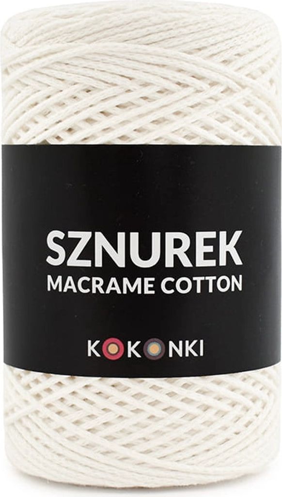 Makramee Baumwollseil 2mm, 200m Rolle, Ecru - Ideal für Produktbild 