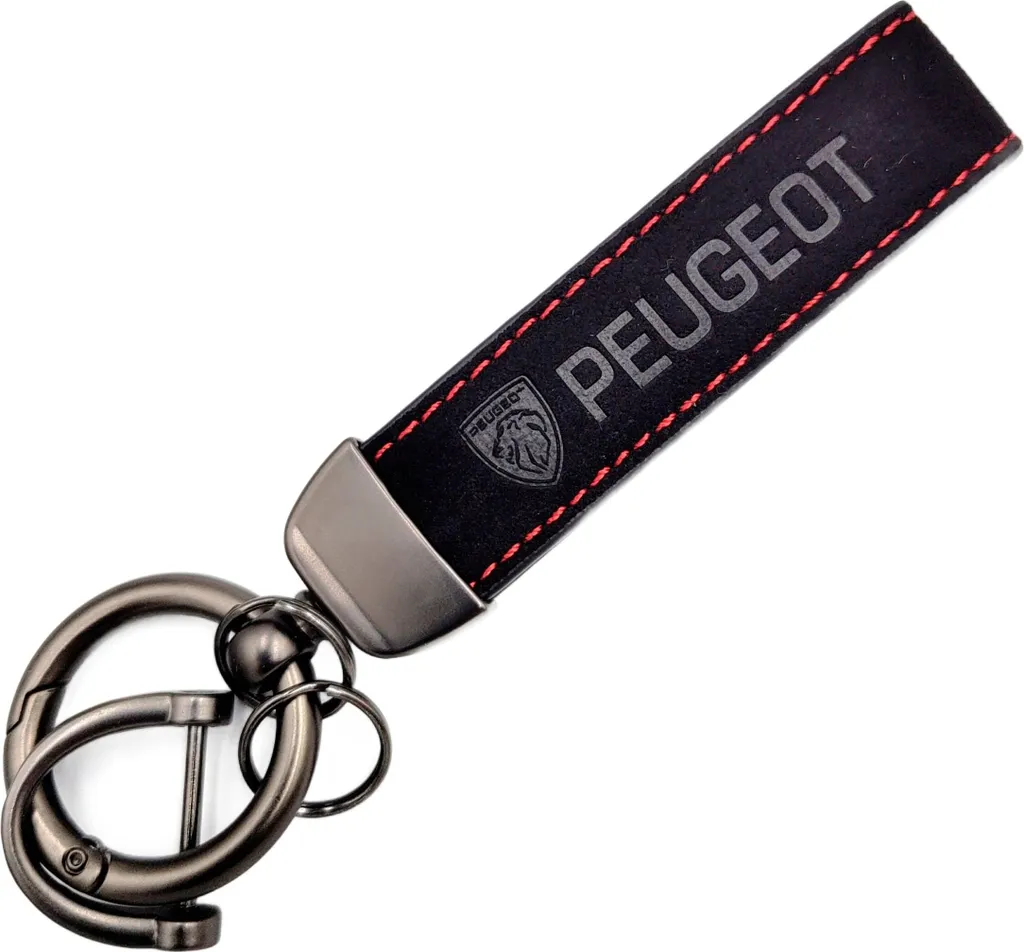 Portachiavi In Pelle Con 3 Pulsanti Per Auto Peugeot, Compatibile Con 3008 208 308 508 408 2008, Antigraffio E Antiurto