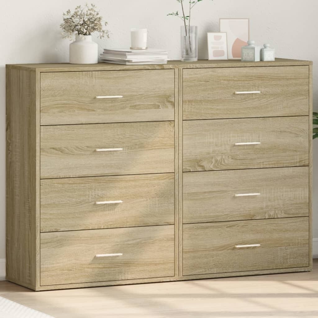 "2026 Promotion" Sideboards 2 Stk. - Anrichte - Sonoma-Eiche 60x31x84 cm Holzwerkstoff - Kommoden CC13481