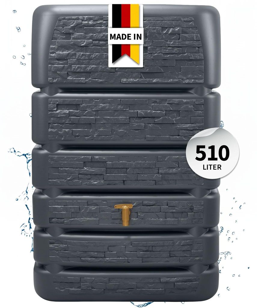 4rain SLIM STONE DECOR wandtank 510 L graphite grey Productafbeelding 