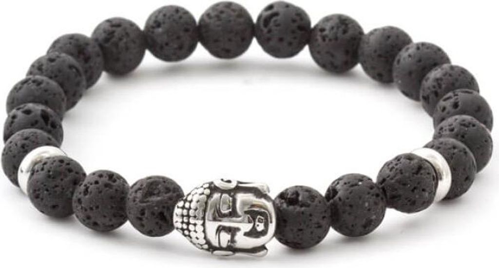 Perlenarmband aus Lavastein MINK120 - Lä nge: 17 cm