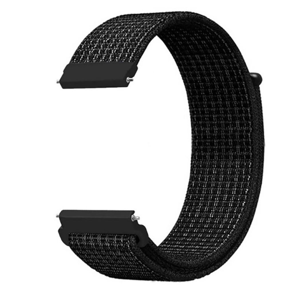 INF Nylon-Schlaufe Armband für Samsung Watch/Huawei GT4 - 20/22mm Schwarz 22 mm