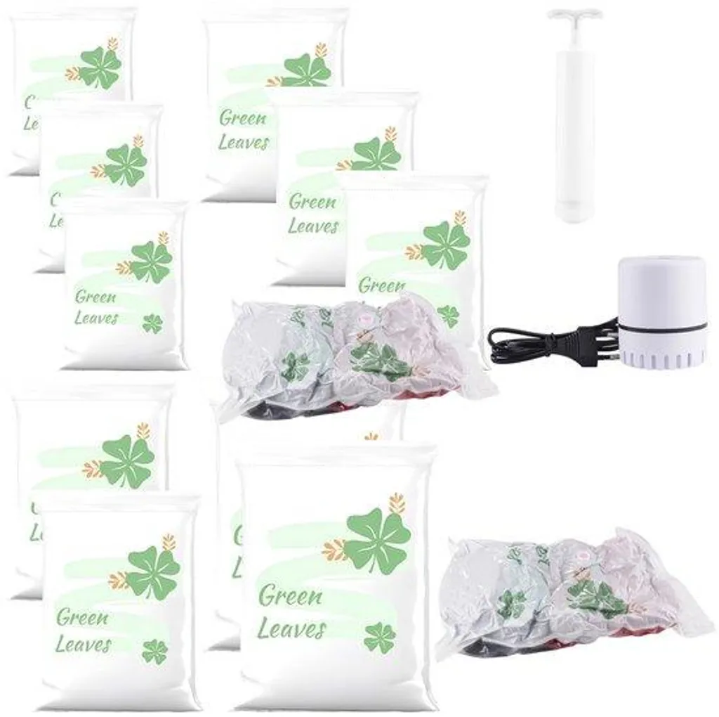 Sacs de rangement sous vide pour valise avec mini pompe USB lot de 9 pièces
