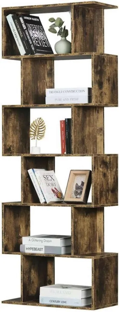 Bibliothèque Gigi OPEN Happyment - 6 compartiments bois marron 60x23x160cm