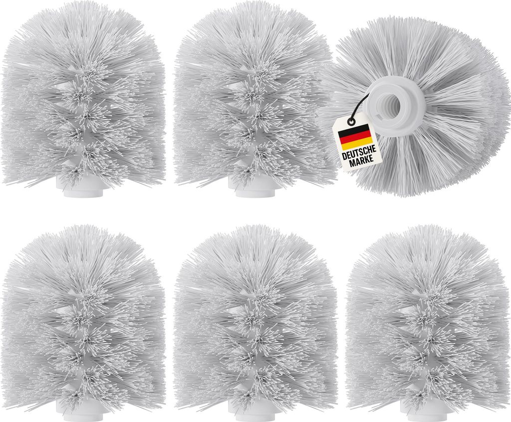 6x Ersatzbürstenköpfe, Set Weiß – WC Bürstenkopf Ø 7,8 cm Produktbild 