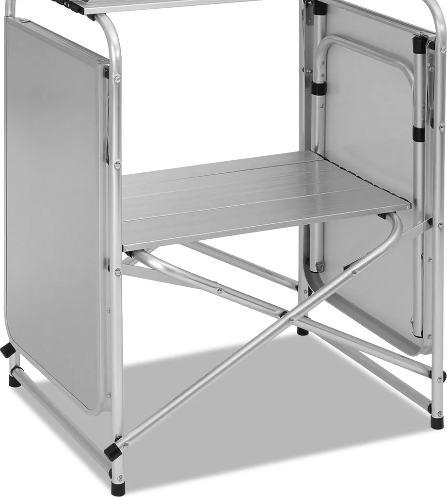 Cuisine de Camping Stable avec Paravent Anti-Vent et Armoire de Stockage