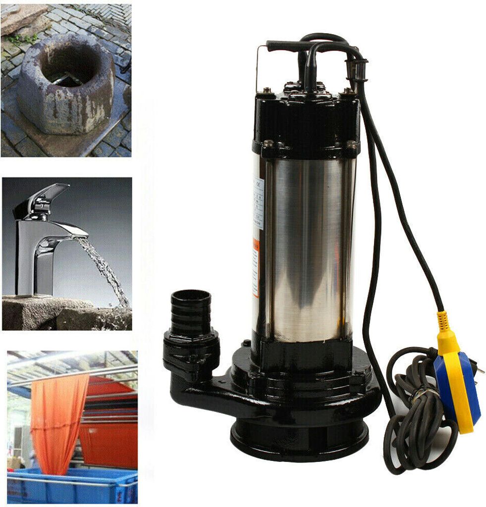 Schmutzwasserpumpe Abwasserpumpe Schmutzwasser Tauchpumpe Baupumpe Edelstahl 1500W