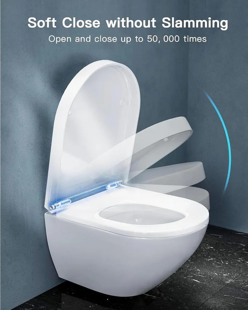 Abattant WC déclipsable Quick-release forme D blanc avec frein de chute - 4