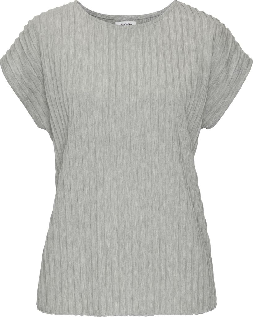LASCANA Kurzarmshirt grau meliert Größe 44/46 Produktbild 