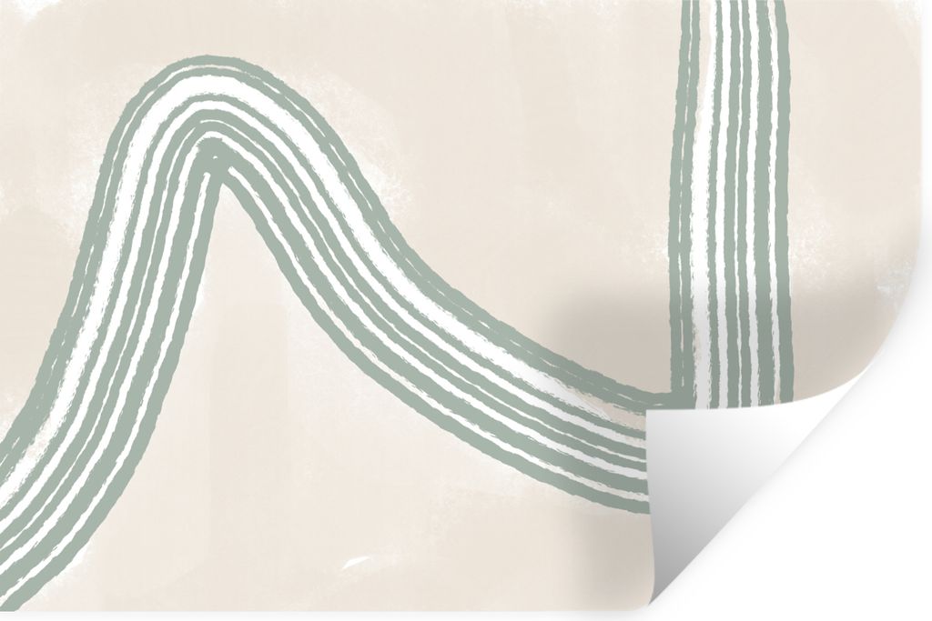 MuchoWow Wandtattoo Wandsticker Wandaufkleber Linie - Abstrakt - Design 120x80 cm Selbstklebend und Repositionierbar - Selbstklebend - Fototapeten