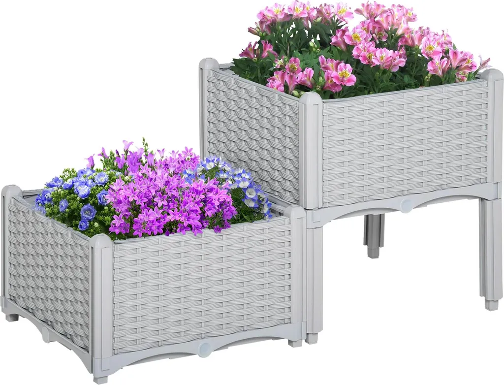 Tabouret de jardin combinable 40x40cm modulable en hauteur 26 et 44 cm