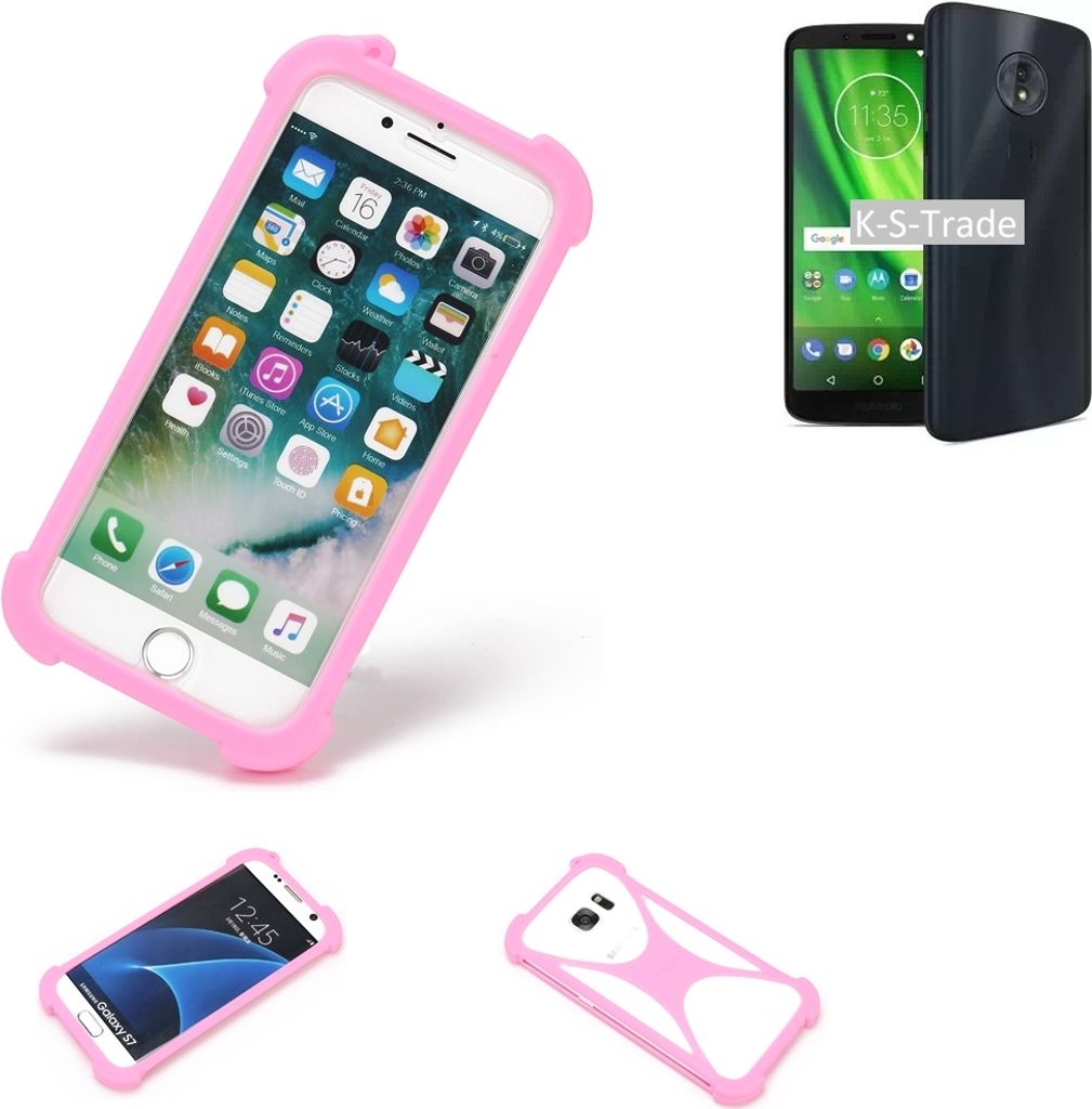 K-S-Trade Handy Hülle kompatibel mit Motorola Moto G6 Play Schutz Hülle Bumper Silikon Schutz Hülle Cover Case Silikoncase Silikonbumper TPU