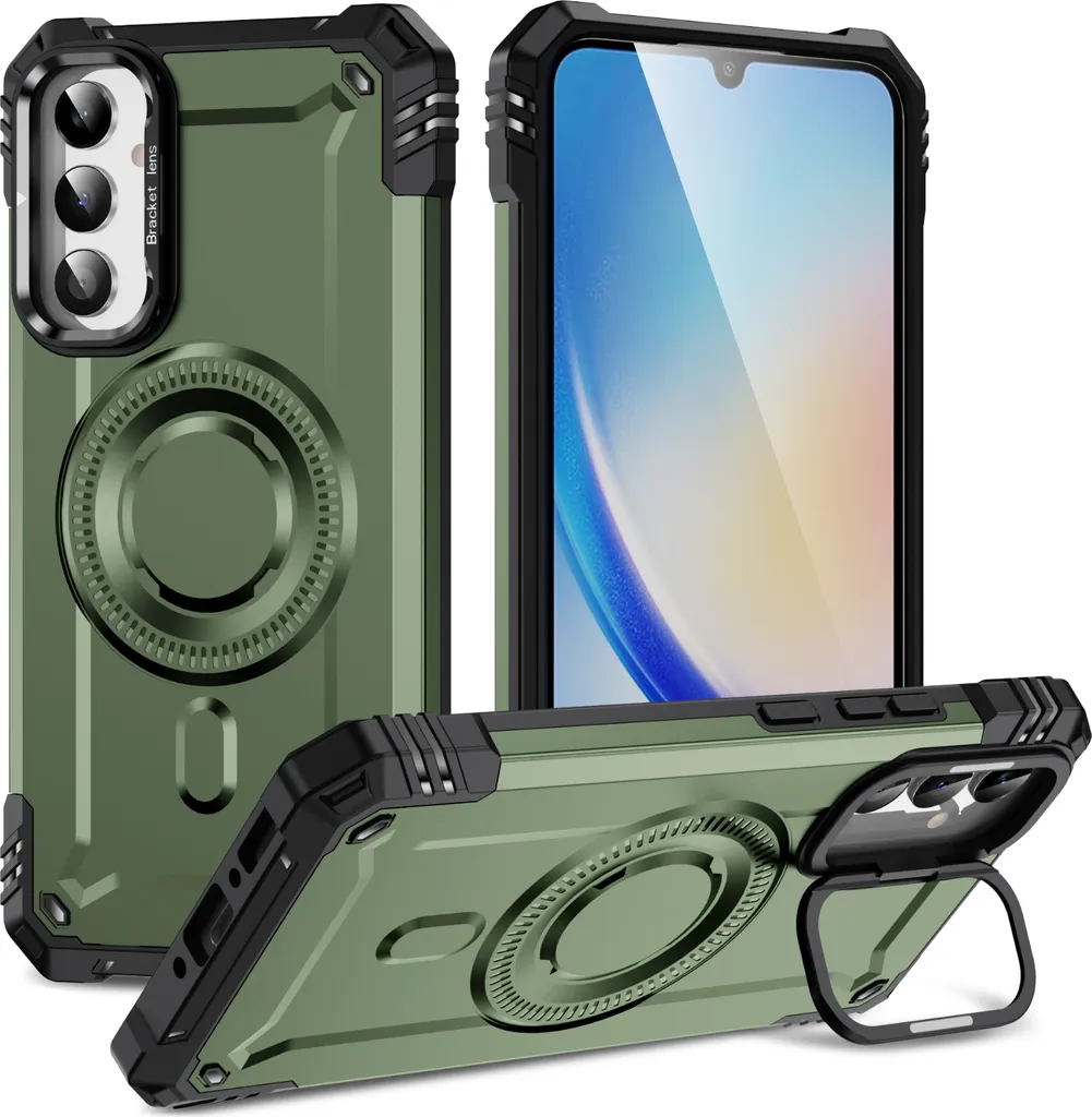 Custodia Galaxy A34 Verde - Protezione Militare & Supporto Video