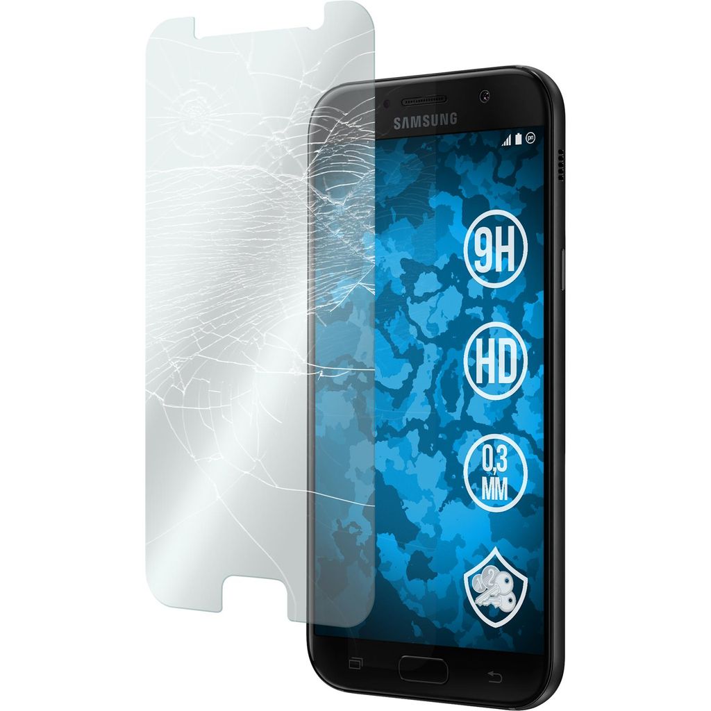2er-Pack PhoneNatic Glas-Folie klar kompatibel mit Samsung Galaxy A7 (2017) - Panzerglas für Galaxy A7 (2017)