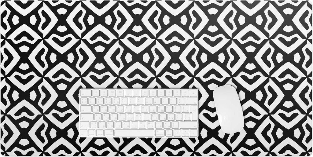 Geometrisches Retro-Muster – Schreibtischunterlage – Rutschfeste Tischunterlage – Schreibtischmatte für Büro & Zuhause – Schreibunterlage...