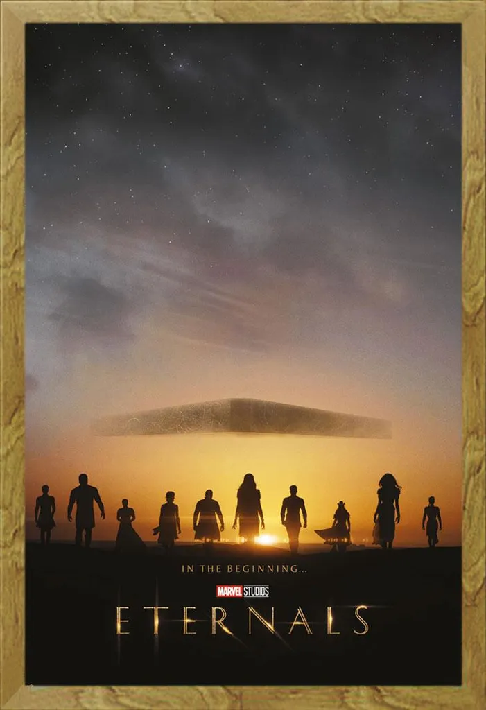 Marvel - Poster - Eternals in the Beginning + cornice rimovibile, Shinsuke® Maxi MDF oak, vetro acrilico
