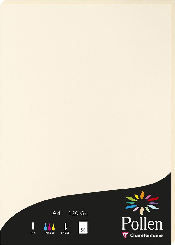 Clairefontaine Pollen Papier DIN A4 120g 50 Blatt sand Produktbild 