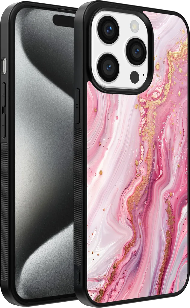 Cover Marmo Rosa iPhone 15 Pro Max - Accessorio Fashion in TPU
