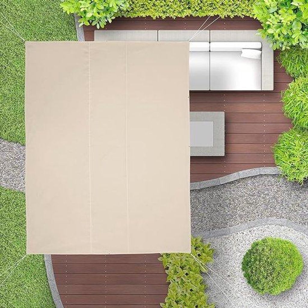 Schaduwdoek für Terrassen und Balkone, wasser- und UV-beständig, 3,5 x 4,5 m groß